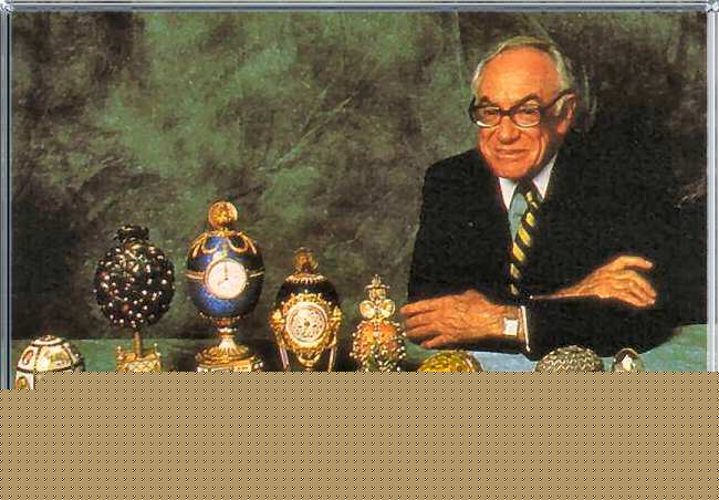 Malcolm Forbes with his Fabergé Eggs