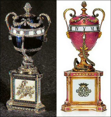 The 1887 Blue Serpent Clock Egg and the Duchess of Marlorough Egg